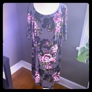 Floral print stretch dress